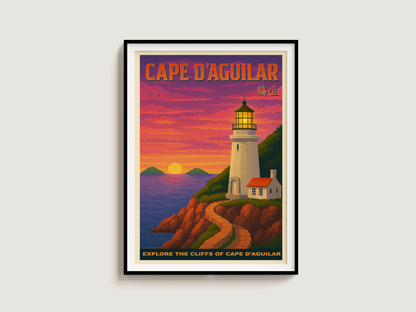 Cape D'Aguilar Hong Kong — Vintage-Style Hike Art Print