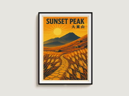 Sunset Peak Hong Kong — Vintage-Style Hike Art Print